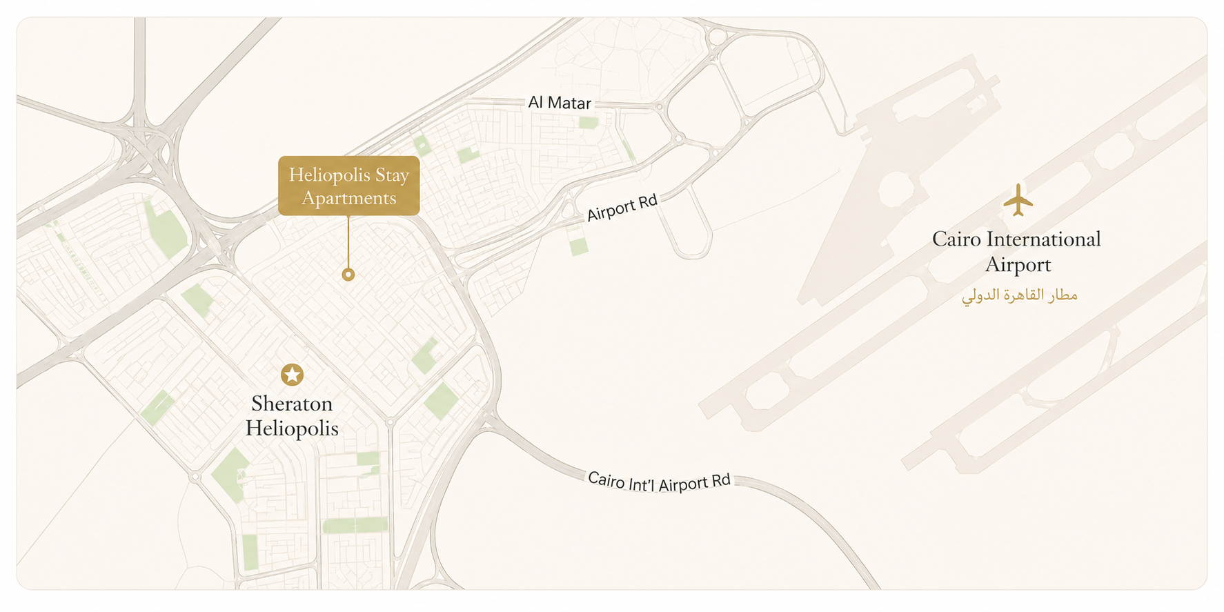 Heliopolis Stay apartments near Sheraton Heliopolis and Cairo International Airport